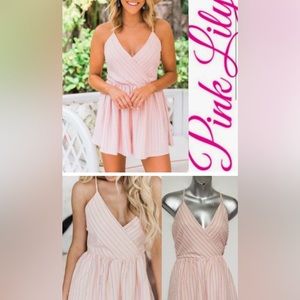 What I Feel For You Coral Striped Romper